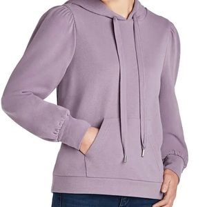 MEMBER'S Mark Ladies Pullover Puff Sleeve Fashion Hoodie Lavender Grey Sz M.